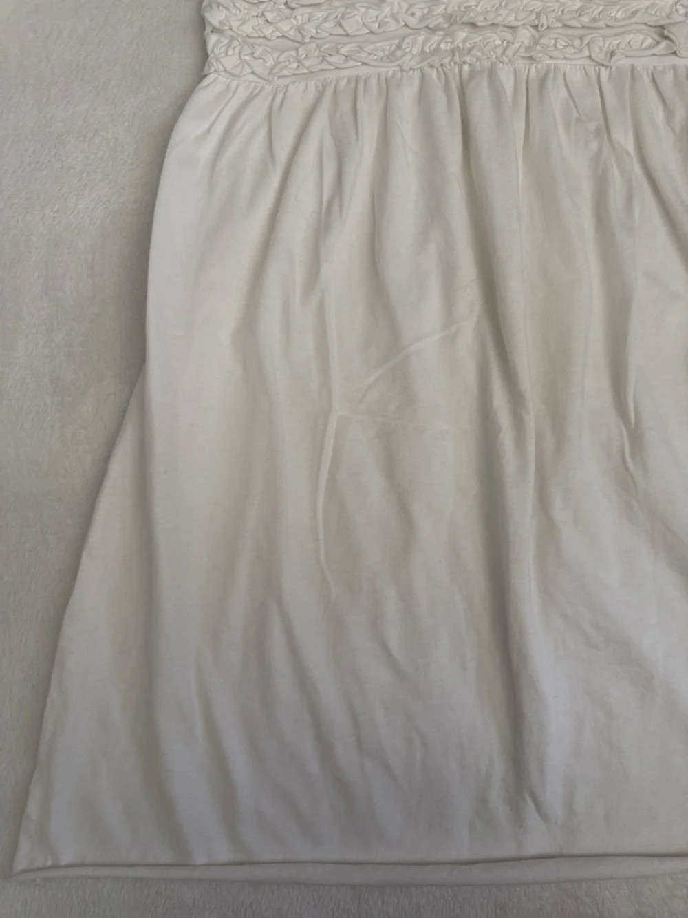 Xhilaration | Ruffle Smocked Halter Tie Neck Swim Coverup Dress White (M 7/8) - Picture 3 of 11
